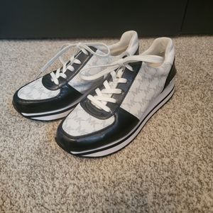 Black and White Monique Michael Kors Platform Sneakers